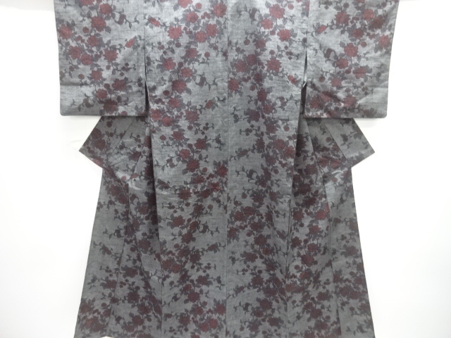 JAPANESE KIMONO / BRANCH FLOWER PATTERN / WOVEN- / HANDWOVEN MAWATA TS